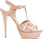 Saint Laurent Stijlvolle Sandalen voor de Zomer Beige Dames - Thumbnail 4