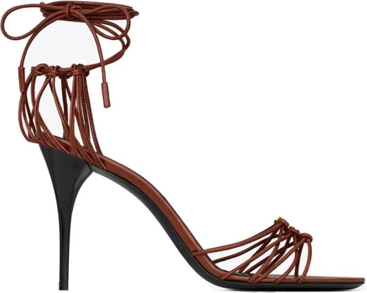 Saint Laurent Stijlvolle Zomer Sandalen Brown Dames