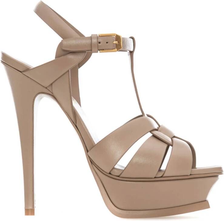 Saint Laurent Stijlvolle Zomer Sandalen voor Vrouwen Beige Dames