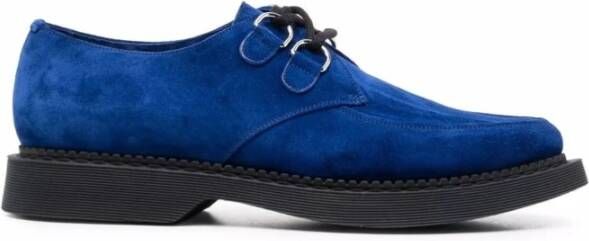 Saint Laurent Suede Derbies Veterschoenen Mannen Blue Heren