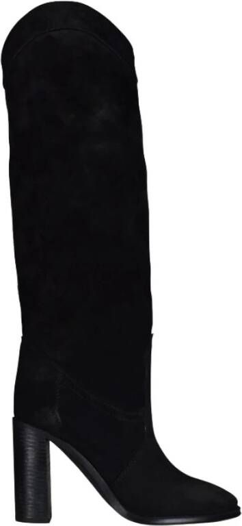 Saint Laurent Suède Over-de-Knie Laarzen Black Dames