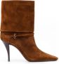 Saint Laurent Suede Stiletto Laarzen Brown Dames - Thumbnail 1