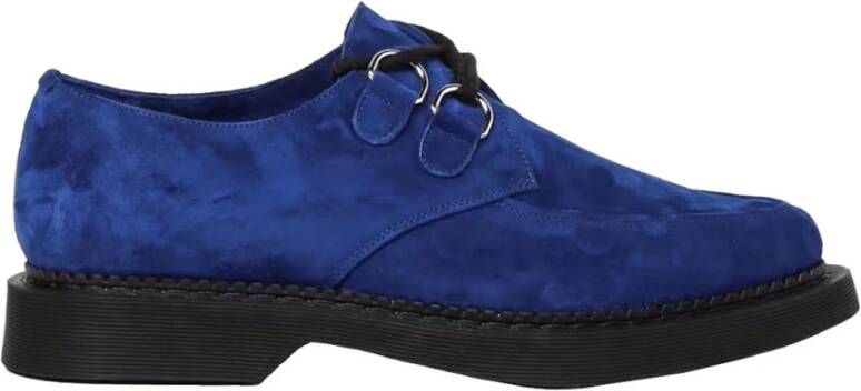 Saint Laurent Suède Veterschoenen Derby Blue Heren