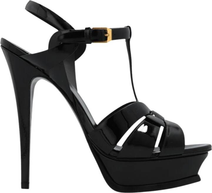 Saint Laurent Tribute sandalen met hak Black Dames