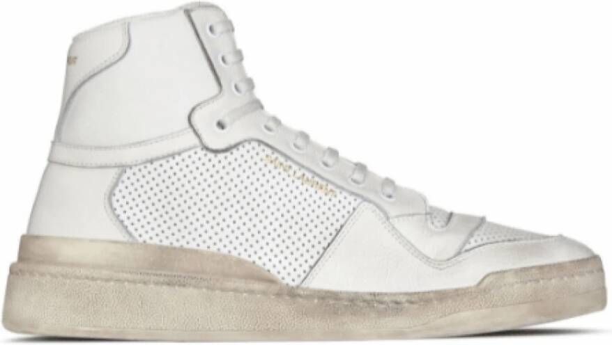 Saint Laurent Verweerde leren high-top sneakers White Dames