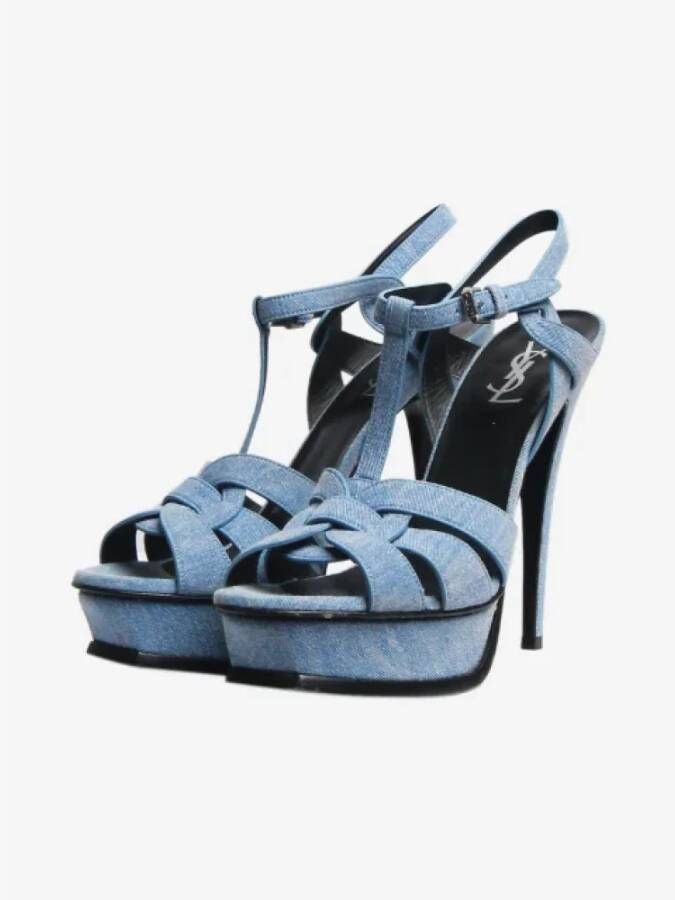 Saint Laurent Vintage Pre-owned Denim heels Blue Dames