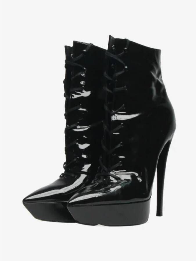 Saint Laurent Vintage Pre-owned Lace boots Black Dames