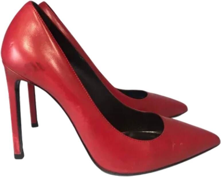Saint Laurent Vintage Pre-owned Leather heels Red Dames