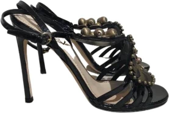 Saint Laurent Vintage Pre-owned Leather sandals Black Dames