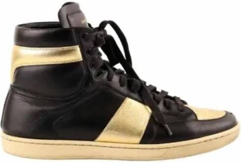 Saint Laurent Vintage Pre-owned Leather sneakers Black Heren