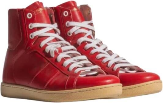 Saint Laurent Vintage Pre-owned Leather sneakers Red Dames