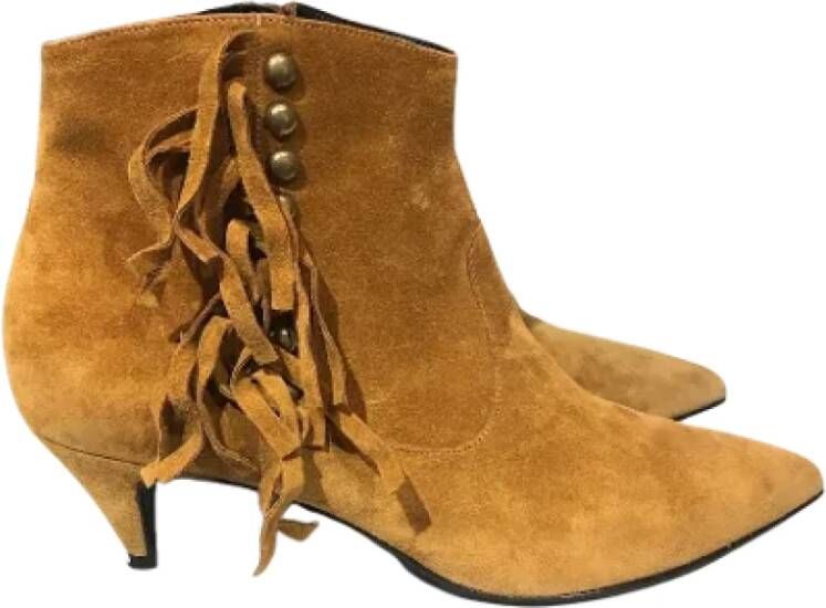 Saint Laurent Vintage Pre-owned Suede boots Brown Dames