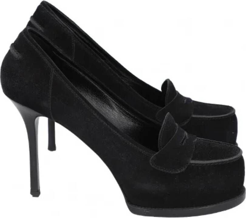 Saint Laurent Vintage Pre-owned Suede heels Black Unisex