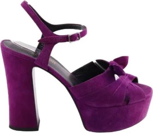 Saint Laurent Vintage Pre-owned Suede heels Purple Dames