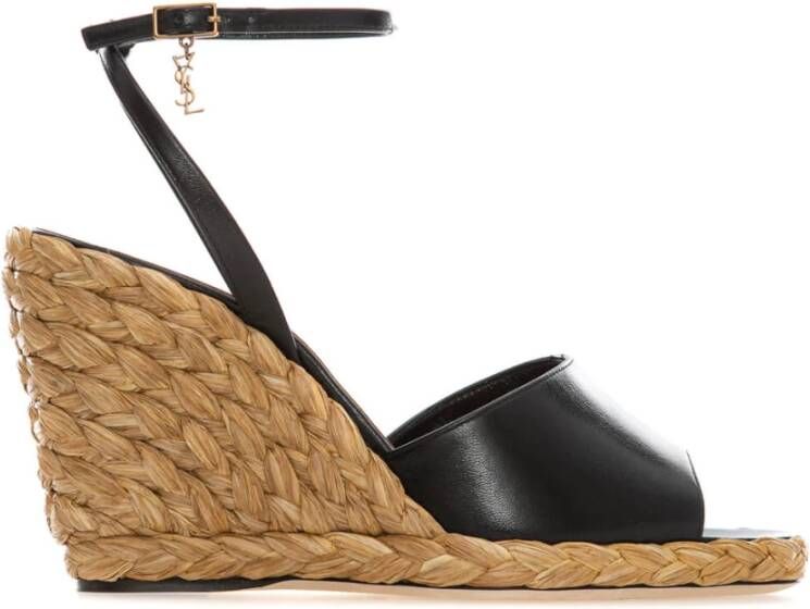 Saint Laurent Wig Espadrille Sandalen Black Dames