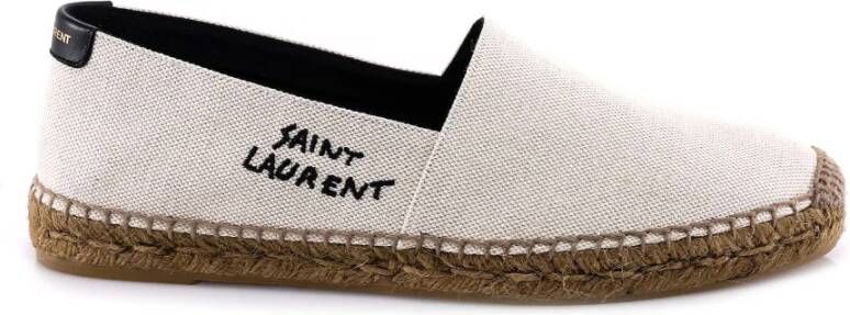 Saint Laurent Witte Leren Espadrilles voor Heren White Heren