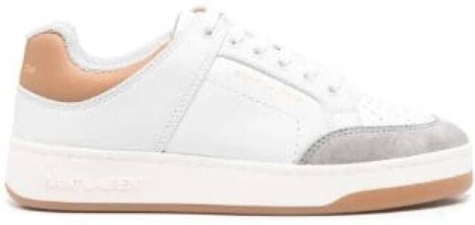 Saint Laurent Witte Leren Kalf Sneaker White Dames