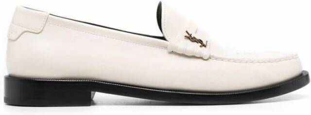 Saint Laurent Witte Leren Loafers Elegant Ontwerp White Dames