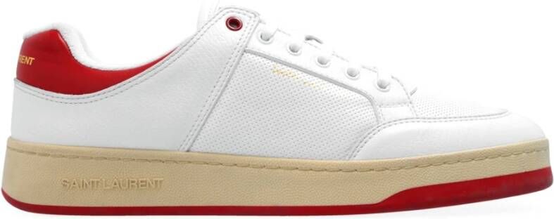 Saint Laurent Witte Leren Sneakers Ss22 White Heren