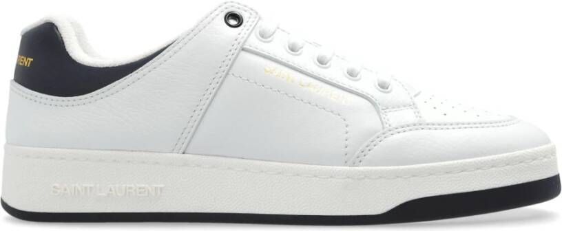 Saint Laurent Witte Sneakers met Goudkleurige Handtekening White