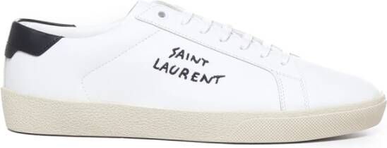 Saint Laurent Witte Sneakers met Logo Borduursel White Heren