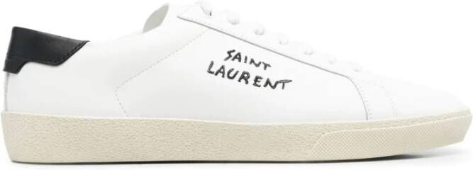 Saint Laurent Witte Sneakers met Swen Inscriptie White Heren