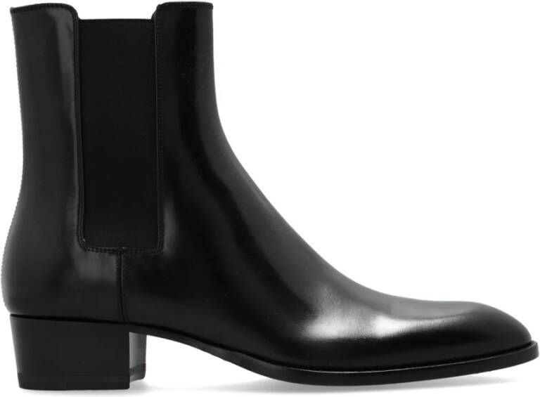 Saint Laurent Wyatt met hak Chelsea-laarzen Black Heren