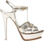 Saint Laurent Zilveren Tribute Hoge Hak Sandalen Grijs Dames - Thumbnail 1