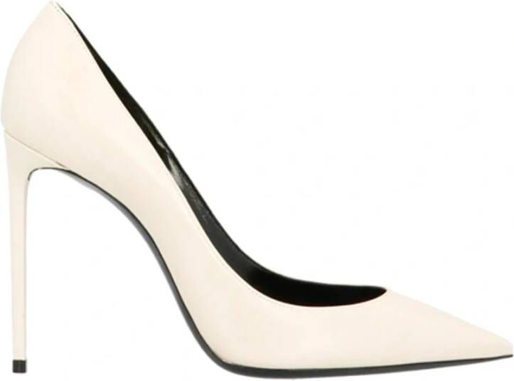 Saint Laurent Zoe 105 Patent Leren Pumps Beige Dames