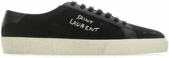 Saint Laurent Court Classic Sl 06 Embroidered Sneakers IN Canvas AND Smooth Leather