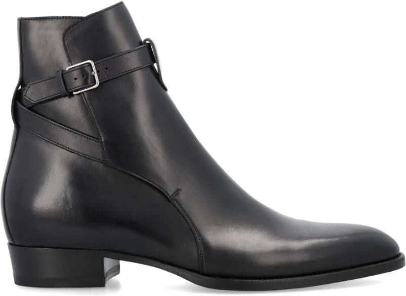 Saint Laurent Zwarte Gesloten Jodhpur Laarzen Black Heren