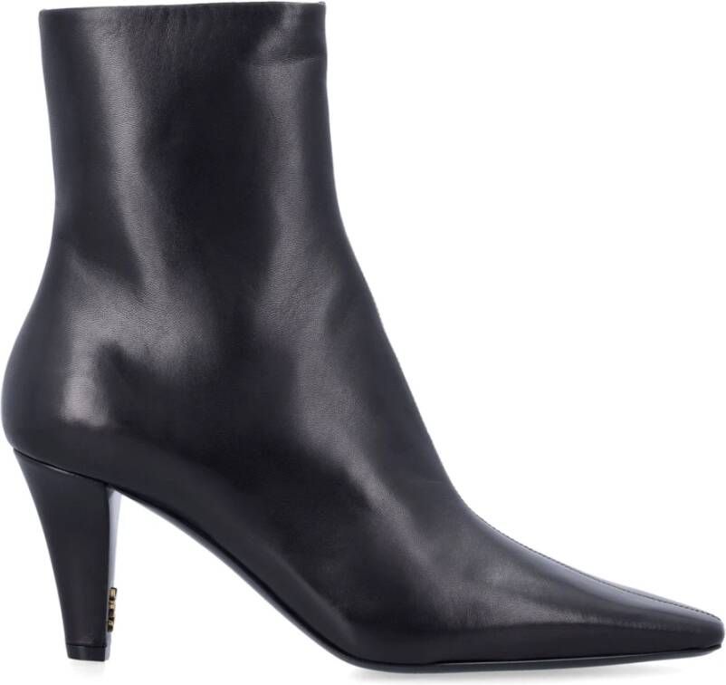 Saint Laurent Zwarte Gesloten Teen Bootie Aw24 Black Dames