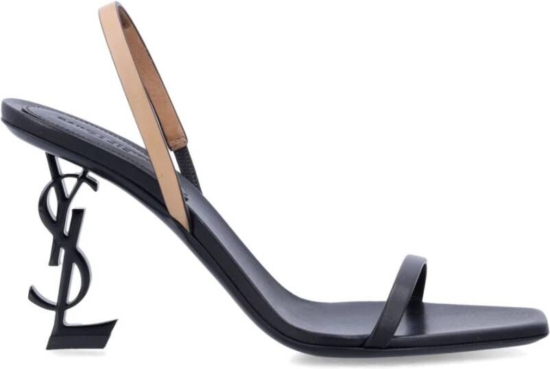 Saint Laurent Zwarte Gesloten Teen Sandalen Opyum Stijl Black Dames