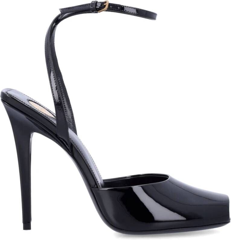 Saint Laurent Zwarte Gesloten Teen Stiletto Sandalen Black Dames