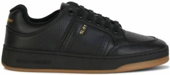 Saint Laurent Zwarte lage sneakers van kalfsleer Zwart Heren