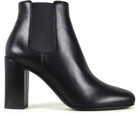 Saint Laurent Zwarte Leren Chelsea Babies 90 Laarzen Zwart Dames