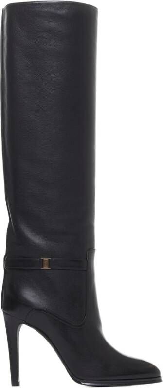 Saint Laurent Zwarte Leren Diane Enkellaarzen Black Dames