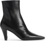 Saint Laurent Zwarte Leren Enkellaarzen Elegante Stijl Black Dames - Thumbnail 1