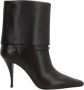 Saint Laurent Zwarte leren instaplaarzen met metalen logo Black Dames - Thumbnail 1