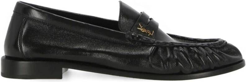 Saint Laurent Zwarte Leren Loafer Schoenen Ss22 Black Heren