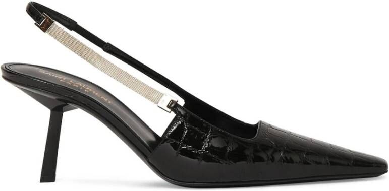 Saint Laurent Zwarte Leren Pumps met Puntige Neus Black Dames