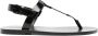 Saint Laurent Cassandra Suède T-Strap Sandalen Black Dames - Thumbnail 1