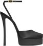 Saint Laurent Zwarte Leren Sandalen met Gespsluiting Black Dames - Thumbnail 1