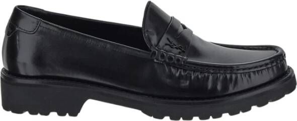 Saint Laurent Zwarte Leren Schoenen Black Heren