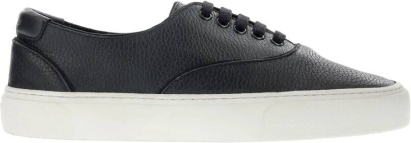 Saint Laurent Zwarte Leren Sneakers Black Heren