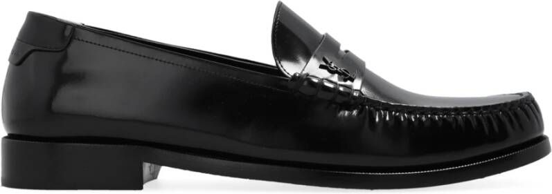 Saint Laurent Zwarte Penny Loafers Aw23 Black Heren