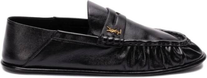 Saint Laurent Zwarte platte schoenen met Cassandre-logo Black Heren