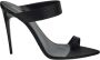 Saint Laurent Zwarte Satijnen Puntige Open-Toe Muiltjes Black Dames - Thumbnail 1