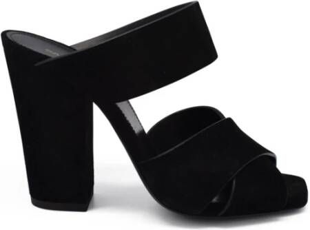 Saint Laurent Zwarte Suède Band Sandalen Zwart Dames