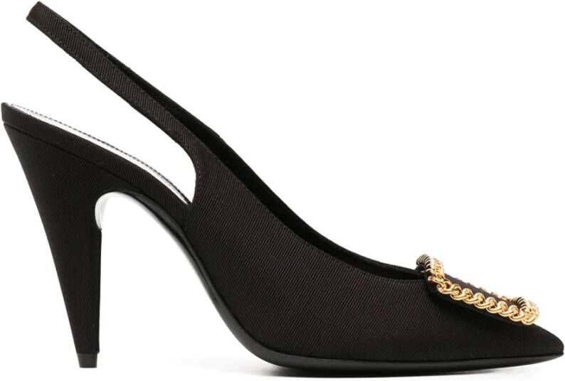 Saint Laurent Zwarte Sulpice Slingback Pumps Black Dames